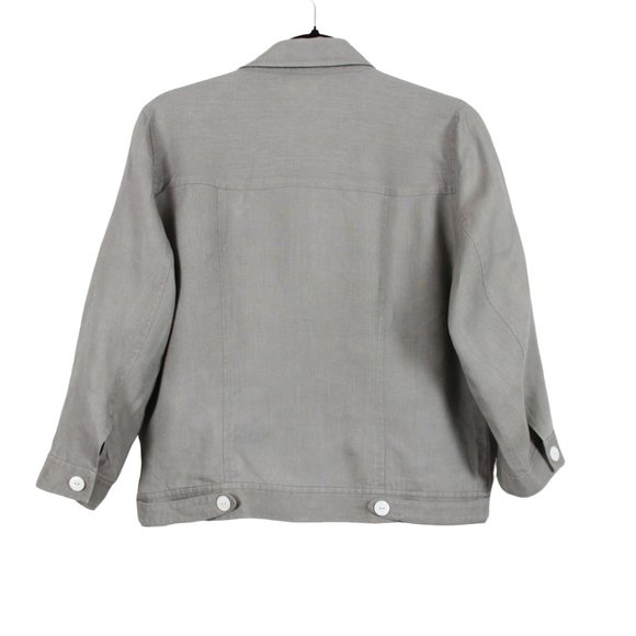 Spanner Taupe Button Down Linen Top - Picture 2 of 13